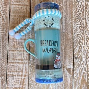 🤫☕️🍷3 PC BREAKFAST WINE Mug Blue with COZY Socks & Foot cream🦶😍 NWT